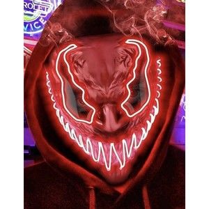 Venobat Halloween Mask - LED Light Up Masks Scary Neon Glow Mask